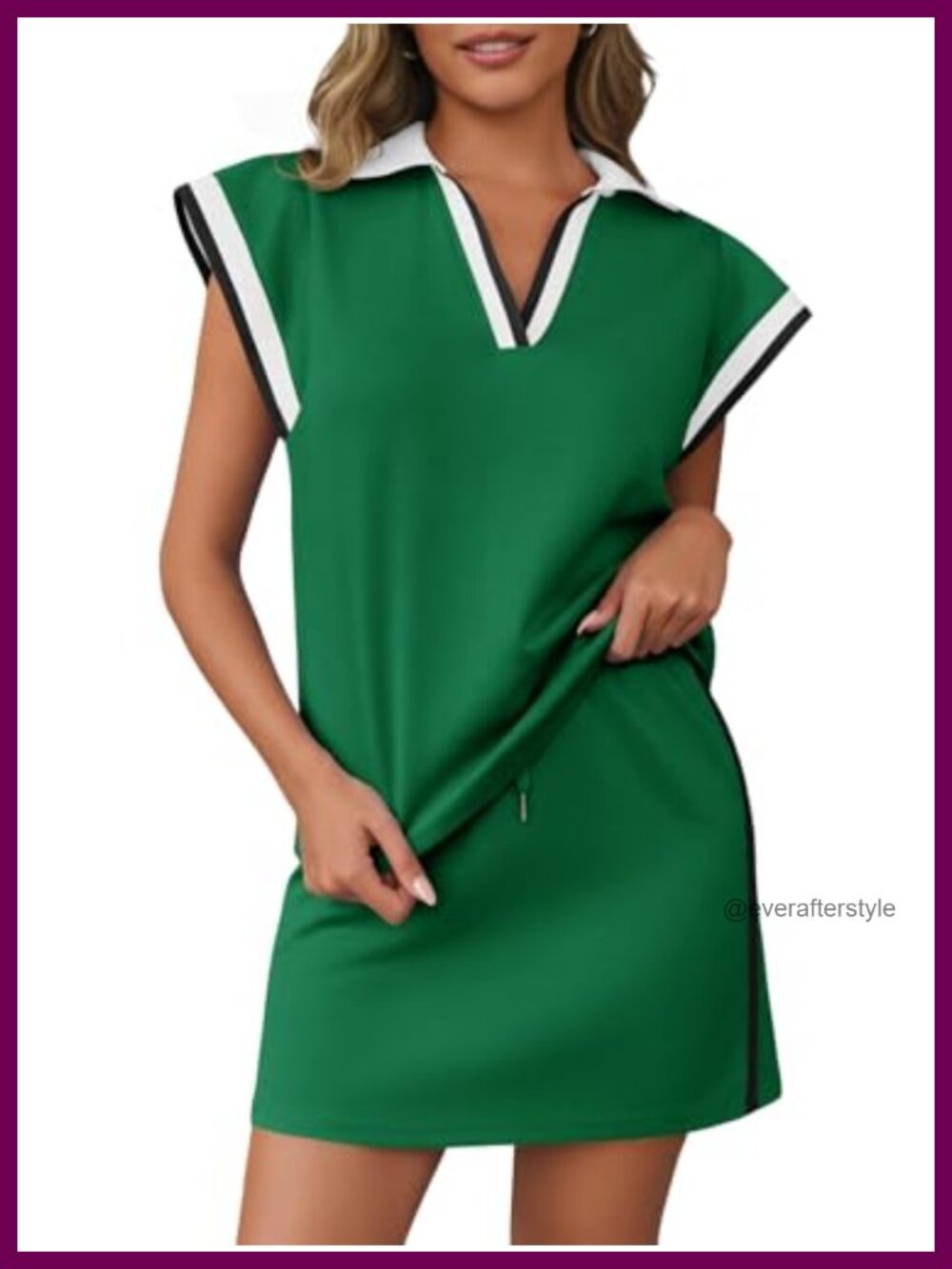 Fisoew Women's 2 Piece Skirt Set Cap Sleeve Top Tennis Skirt Lounge Set